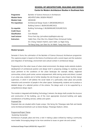 Design Module With Paper SEM 6 : STUDIO MODULE OUTLINE | PDF