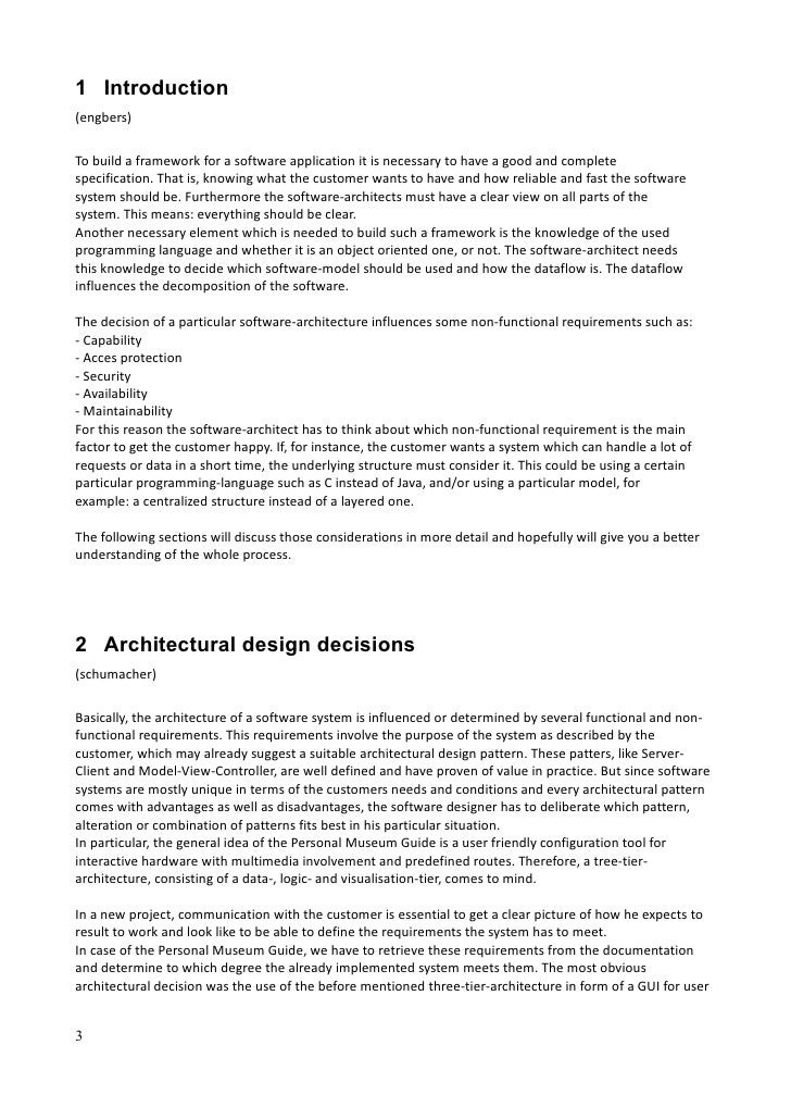 Architectural Design Report Sample at Andrea Rumfelt blog