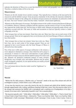 Mosque Manarah Architectural Dissertation - Eco-Friendly Mosque | PDF