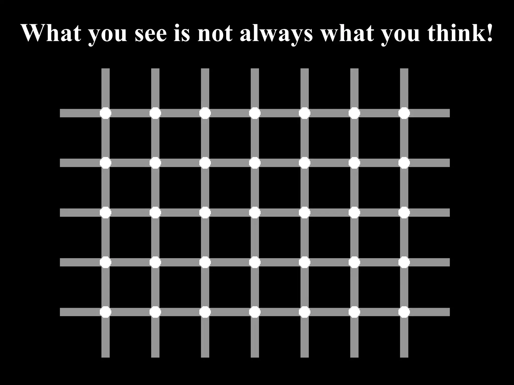 What you see is not always what you think! 