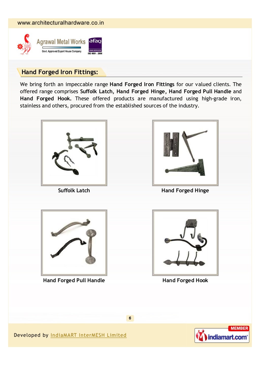 Agrawal Metal Works, Aligarh, Architectural Hardwares