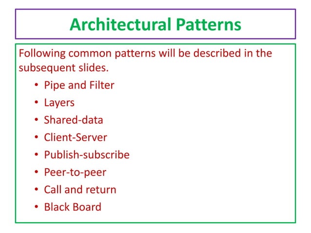 Architectural patterns part 1 | PPTX