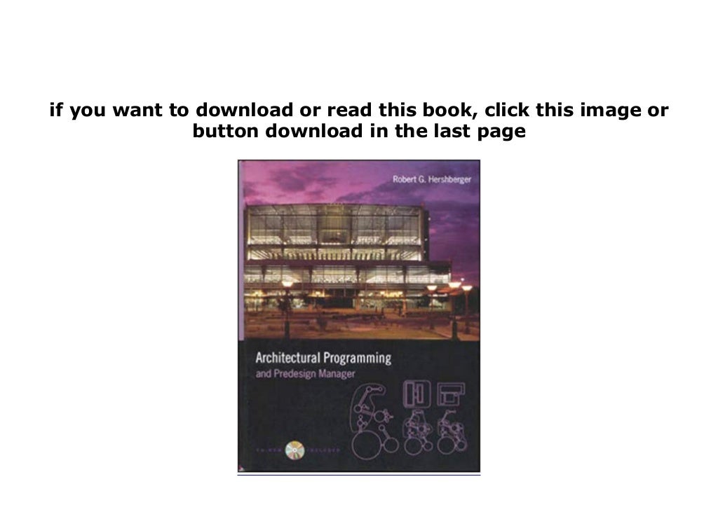 EBOOK_TEXTBOOK LIBRARY Architectural Programming & Predesign Manager ...