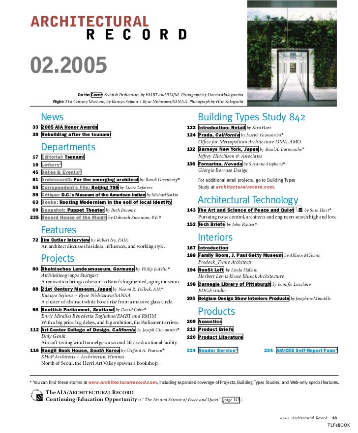 architectural record 2005 02 cover letters for oma
