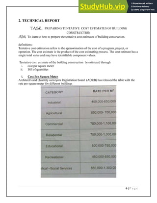 Building Technical Report Sample ARCHITECTURAL TECHNICAL REPORT | PDF