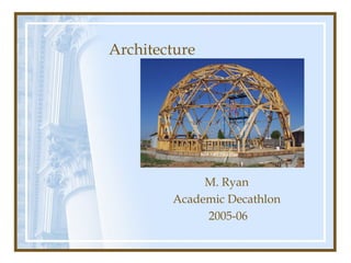 M. Ryan
Academic Decathlon
2005-06
Architecture
 