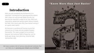 Top 10 Architecture Design Colleges in India | PDF