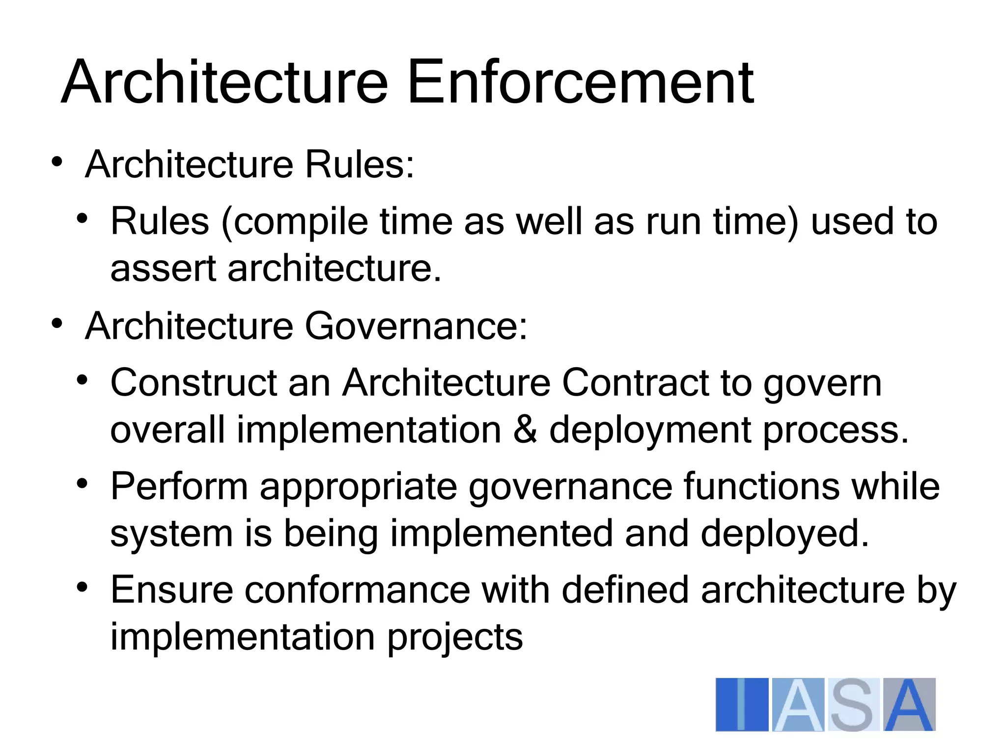 Architecture Enforcement Aspects Itarc2009