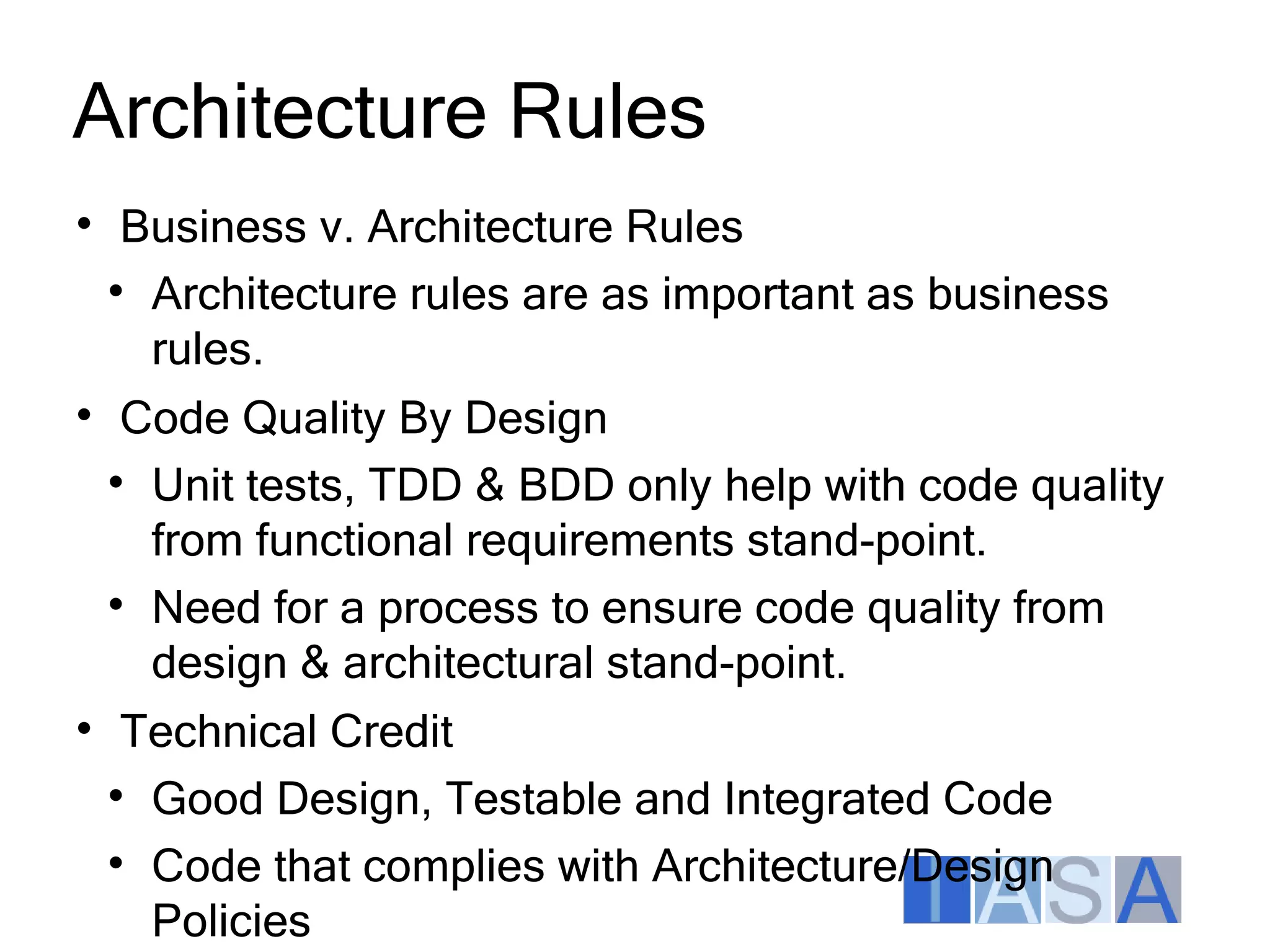 Architecture Enforcement Aspects Itarc2009
