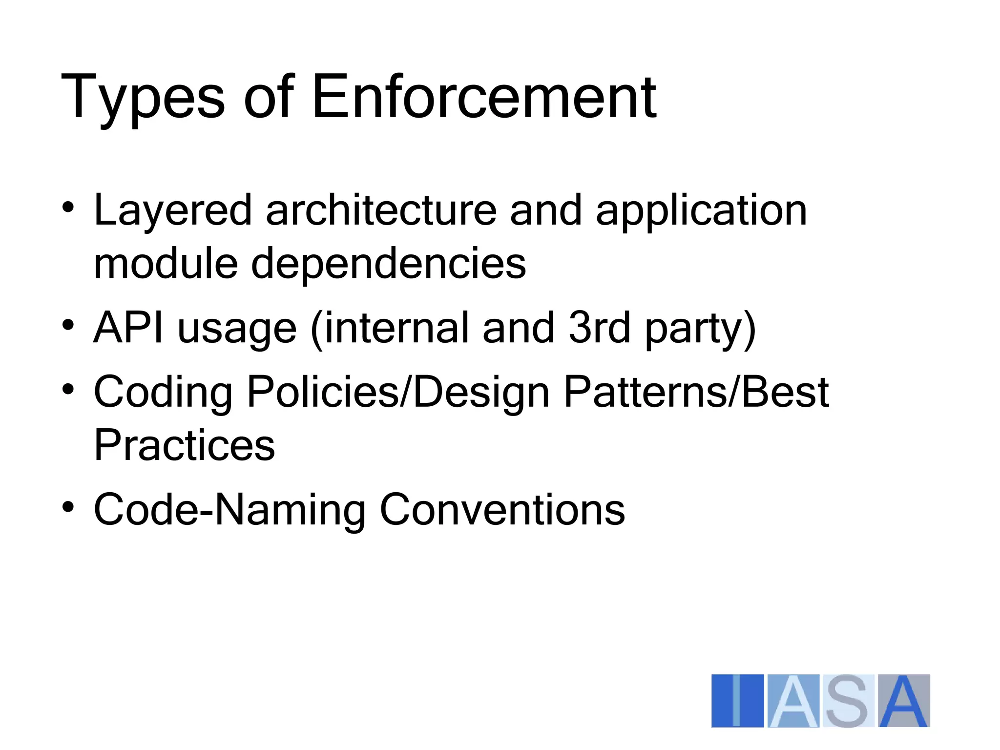 Architecture Enforcement Aspects Itarc2009