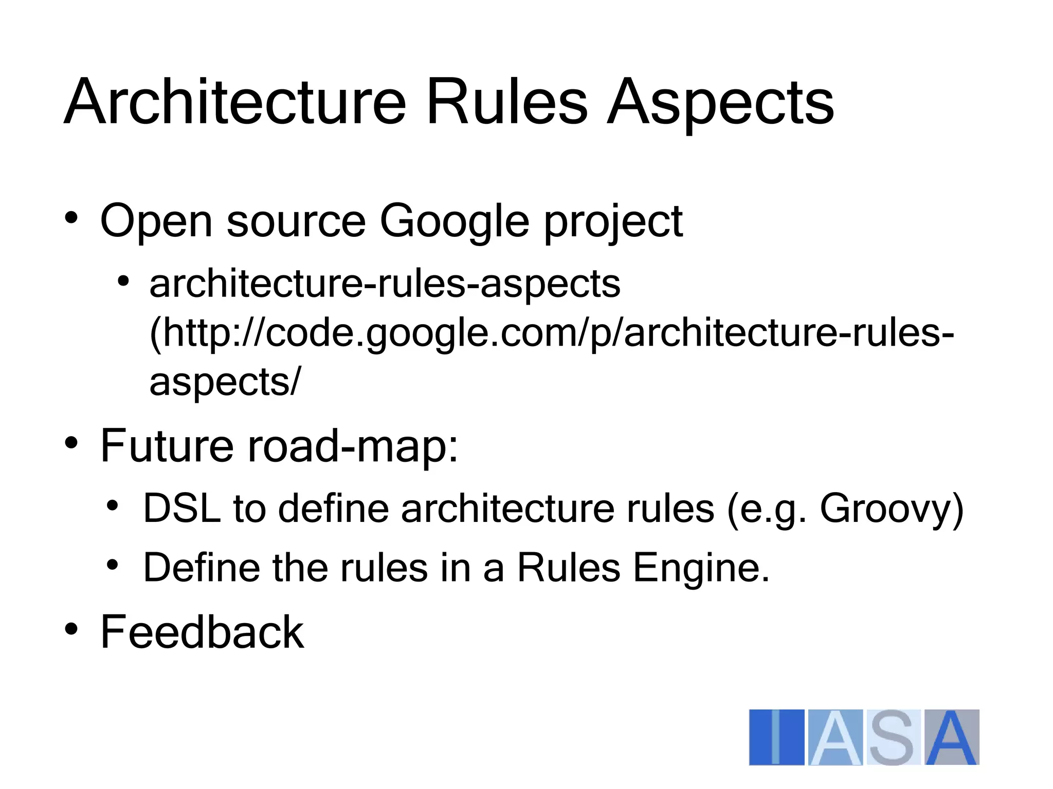 Architecture Enforcement Aspects Itarc2009