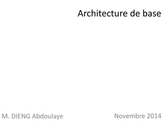 Architecture de base 
M. DIENG Abdoulaye Novembre 2014 
 