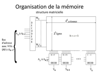Organisation de la mémoire
structure matricielle
11
 