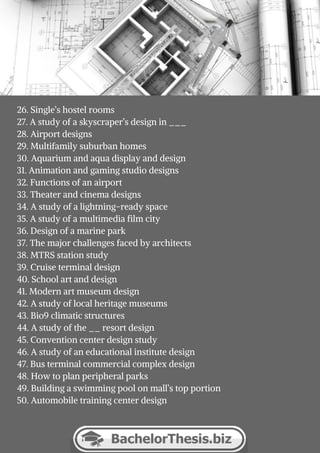 Architecture Thesis Topics List