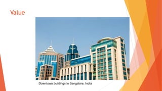 Value
Downtown buildings in Bangalore, India
 