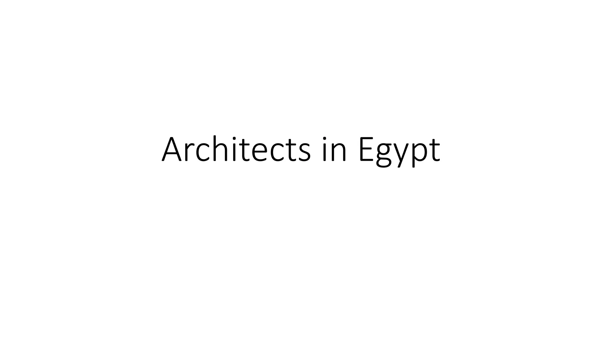 Architects in Egypt
 