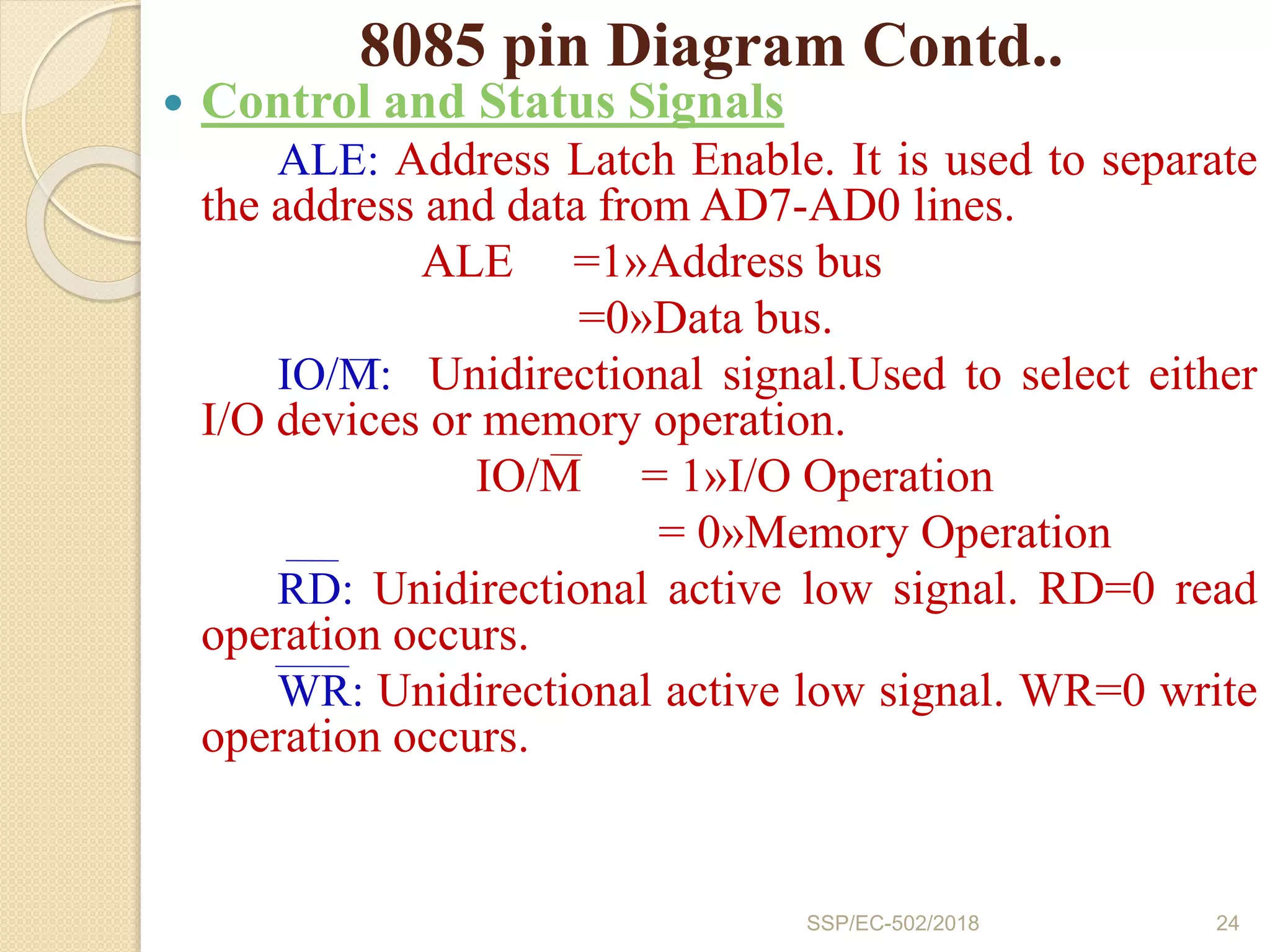 Architecture and pin diagram of 8085 | PPTX