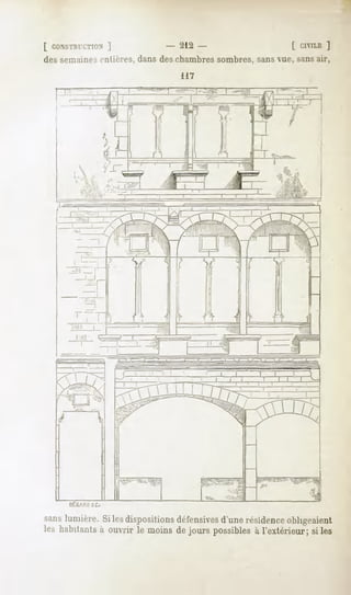 [ CONSTIUTTION
          ]                    - 212 -                      [ CIVILE
                                                                   ]
des semaines entières, dans des chambres sombres, sans vue, sans air,
                                 H7




      EÉIL4'-1


sanslumière.Silesdispositions
                            défensives
                                    d'unerésidence
                                                 obligeaient
les habitantsà ouvrir le moins de jours possiblesà l'extérieur; si les
 
