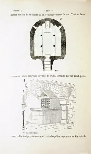 [ CRYPTE
       ]                         -   456 -
nières années du e siècle ou au commencement du xue. C'est un large
                                              8




vaisseau
       (large pour une crypte) de 5m,40,
                                       terminé par un rond-point




              PJt7DESCABTES.SC


avec collatéral pourtournant et trois chapellesrayonnantes. En voici le
 