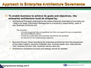 Aligning Business Strategy with IT: Architecture Board & Governance for ...