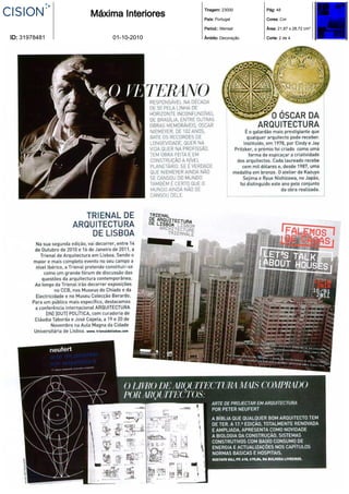 Tiragem: 23000      Pág: 48
               Máxima Interiores   País: Portugal      Cores: Cor

                                   Period.: Mensal     Área: 21,87 x 28,72 cm²

ID: 31978481        01-10-2010     Âmbito: Decoração   Corte: 2 de 4
 