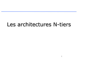 1
Les architectures N-tiers
Les architectures N-tiers
 