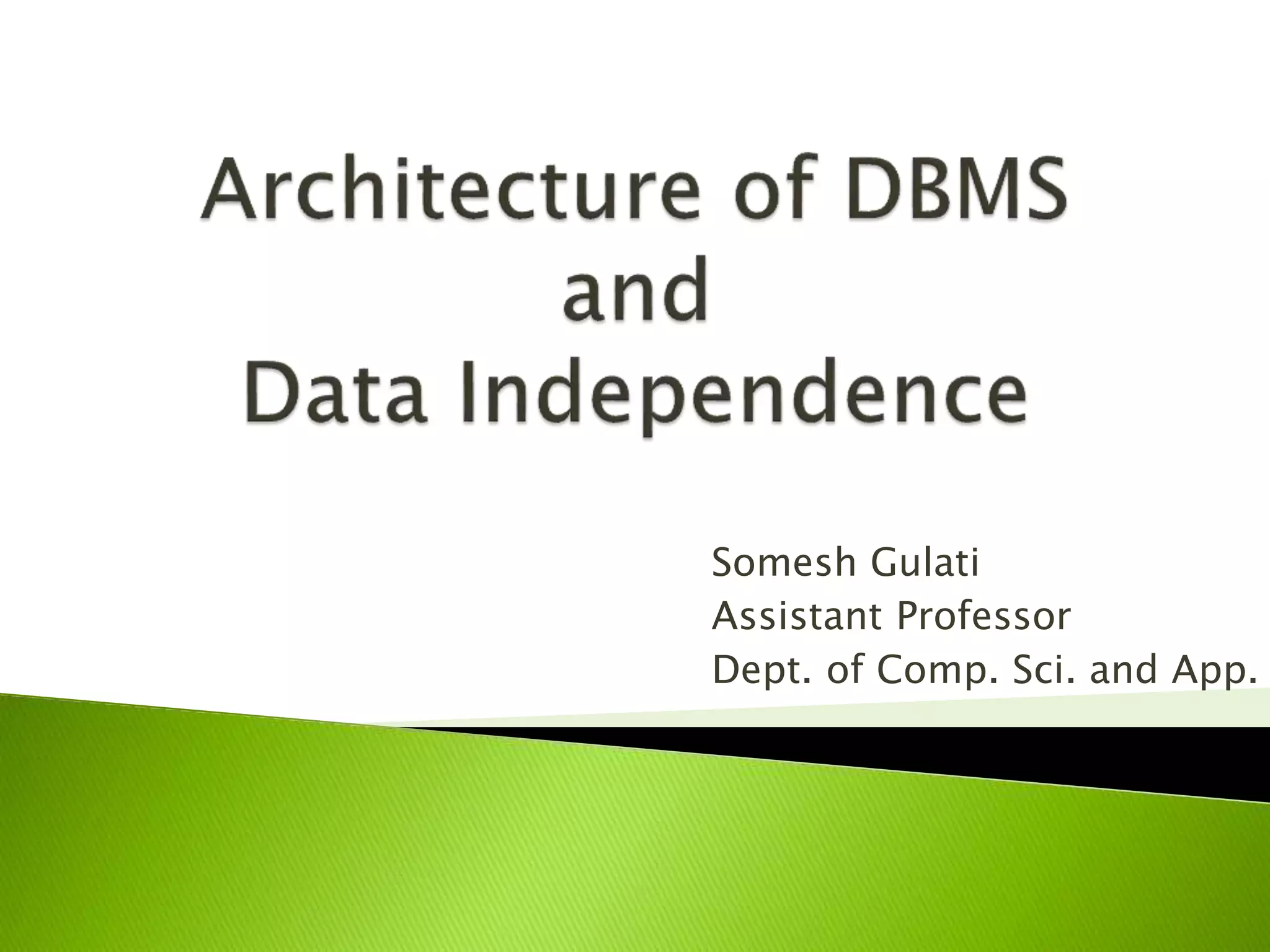 Architecture of dbms ppt