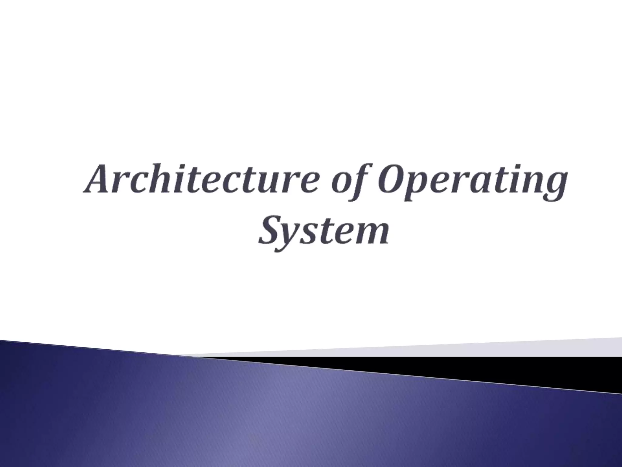 Architecture of operating system | PPT