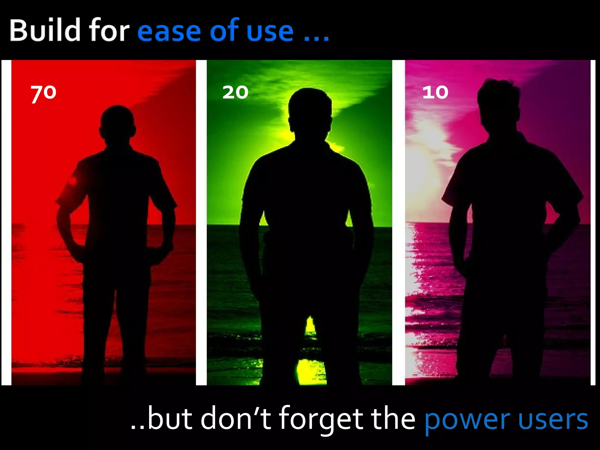 ..but don’t forget the  power users 70 20 10 