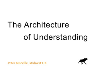 The Architecture 
of Understanding 
Peter Morville, Midwest UX 
 