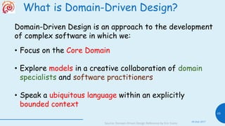 What is Domain-Driven Design?
08 July 2017
49
Source: Domain-Driven Design Reference by Eric Evans
Domain-Driven Design is...