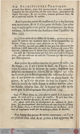 ^34 APvCHitecture Pratique,
poitrail sera déduit, mais son recouvrement sera compté- sa
longueur sur son pourtour, vu sur trois faces . pour moitié de
légers Ouvrages , & non au tiers, comme pluûeurs font, &
ce à cause des ceiiillis & arrêtes.
Aux bayes des portes & croisées où il y a des linteaux
non recouverts, & où il n'y a point deseuils, l'on tabac
tout le vuide après avoir pris le dévelopement des deux
tableaux, & du contour des feuillures dans l'épaisseur du
Mur. (;s)
(5 ?} Cette méthode ne diffère de la nôtre , qu'en ce qui con,
cerne le contour des feuillures dans le développement des ta-
bleaux. Voye^ ci-devant notre Addition, fur les Bayes.
Au surplus , ce n'est, pas dans ce cas que l'on contourne les
feuillures; c'est dans celui du toisé des Tailleurs dé pierre Tâ-
cherons , comme nous le dirons dans l'endroit qui les regarde.
Le toisé de l'Entrepreneur qui doit être payé par le Proprié-
taire , est très-différent de celui du Tâcheron qui doit être payé
par l'Entrepreneur.
Aux portes & croisées cintrées de pierre de taille, ou,
de libage, où il n'y a point de seuil, oii d'appui, l'on
rabat la moitié de la hauteur du vuide, depuis le bas
jusqu'où commence le cintré, sur la largeur qui reste.
après avoir pris le dévelopement des tableaux & seuillu-
res : si ces portes ou croiséçs sont en platte-bande de*,
pierre, & qu'il n'y ait point de seuil ou d'appui, l'on,
rabat la moitié du vuide depuis le desssous desdites plat—
tes-bandes jusqu'en bas, lur la largeur qui. reste après,
avoir pris le dévelopement des piédroits.-(y4)
fr4) i°. Nous lisons ici, ton rahat la moitié de la hauteur du
vuide. Je crois qu'il y a faute de copiste , & qu'il faut lire ,
l'on rabat la hauteur du vuide , & non la moitié.
.20, Après avoir pris le dévelopement des tableaux & seuil-
lures. Le dévelopement des feuillures est une suite du systême.
de M. Bullet. Voyer^ ci-devant notre Addition sur les Bayes , où le
tout est amplement établi sut des principes solides & durables.
Aux bayes des portes & autres ouvertures , où il y a
un piédroit d'un côté ôç un poteau à bois, apparent d©
]
 