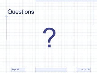 Questions

?
Page 42

01/21/14

 