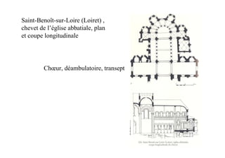 Saint-Benoît-sur-Loire (Loiret) ,
chevet de l’église abbatiale, plan
et coupe longitudinale




         Chœur, déambulatoire, transept
 