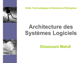 Architecture des Systèmes Logiciels Ghazouani Mahdi Veille Technologique & Solutions d’Entreprise 