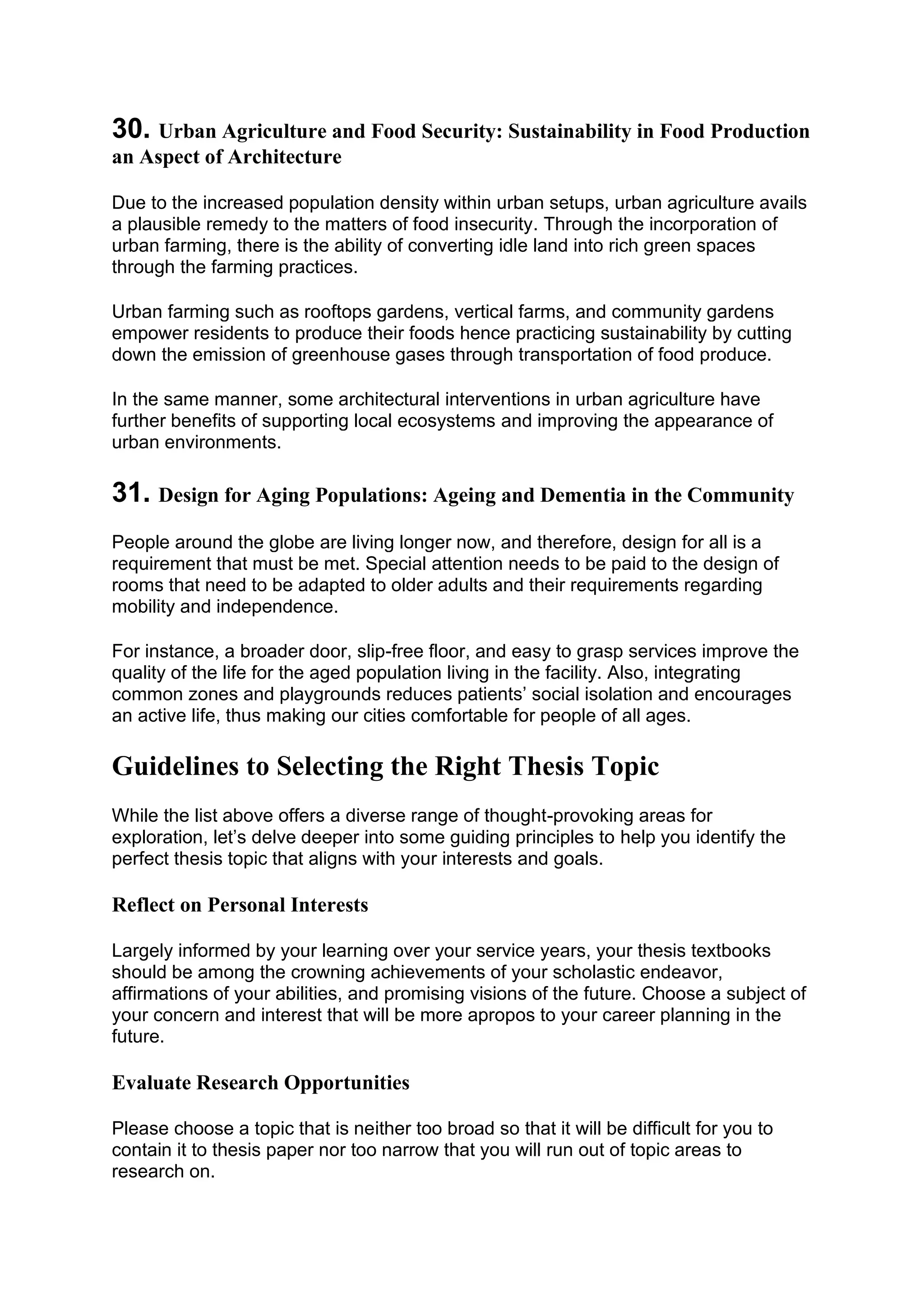 Architecture Thesis Topics: 31 Exciting Ideas for 2024 | PDF