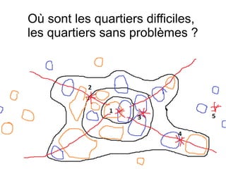 Où sont les quartiers difficiles,
les quartiers sans problèmes ?
 