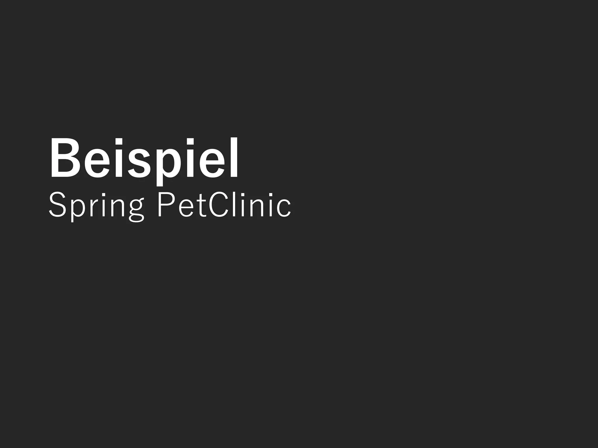 Beispiel
Spring PetClinic
 