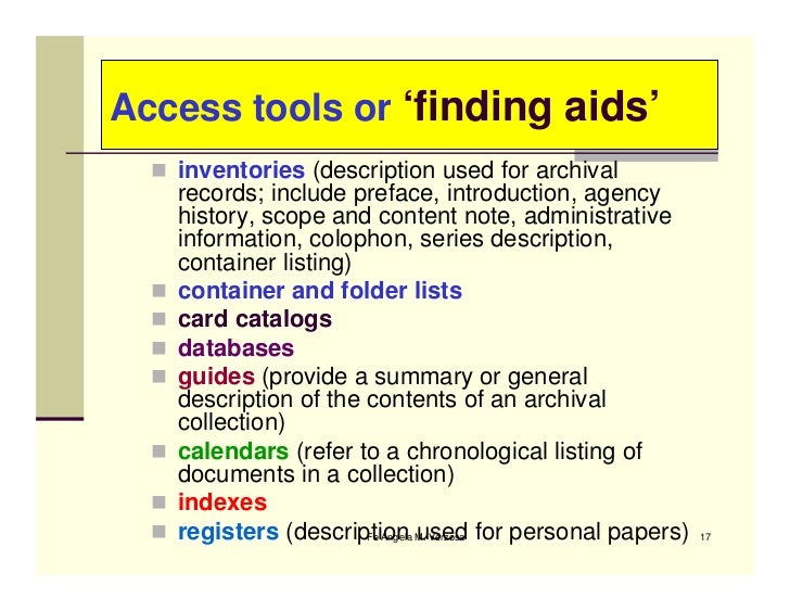 Archival cataloging using ISADG
