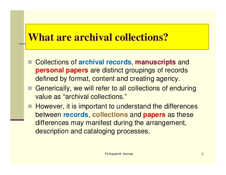 Archival cataloging using ISADG