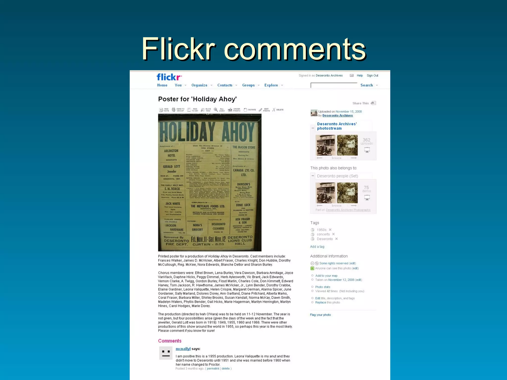 Flickr comments 