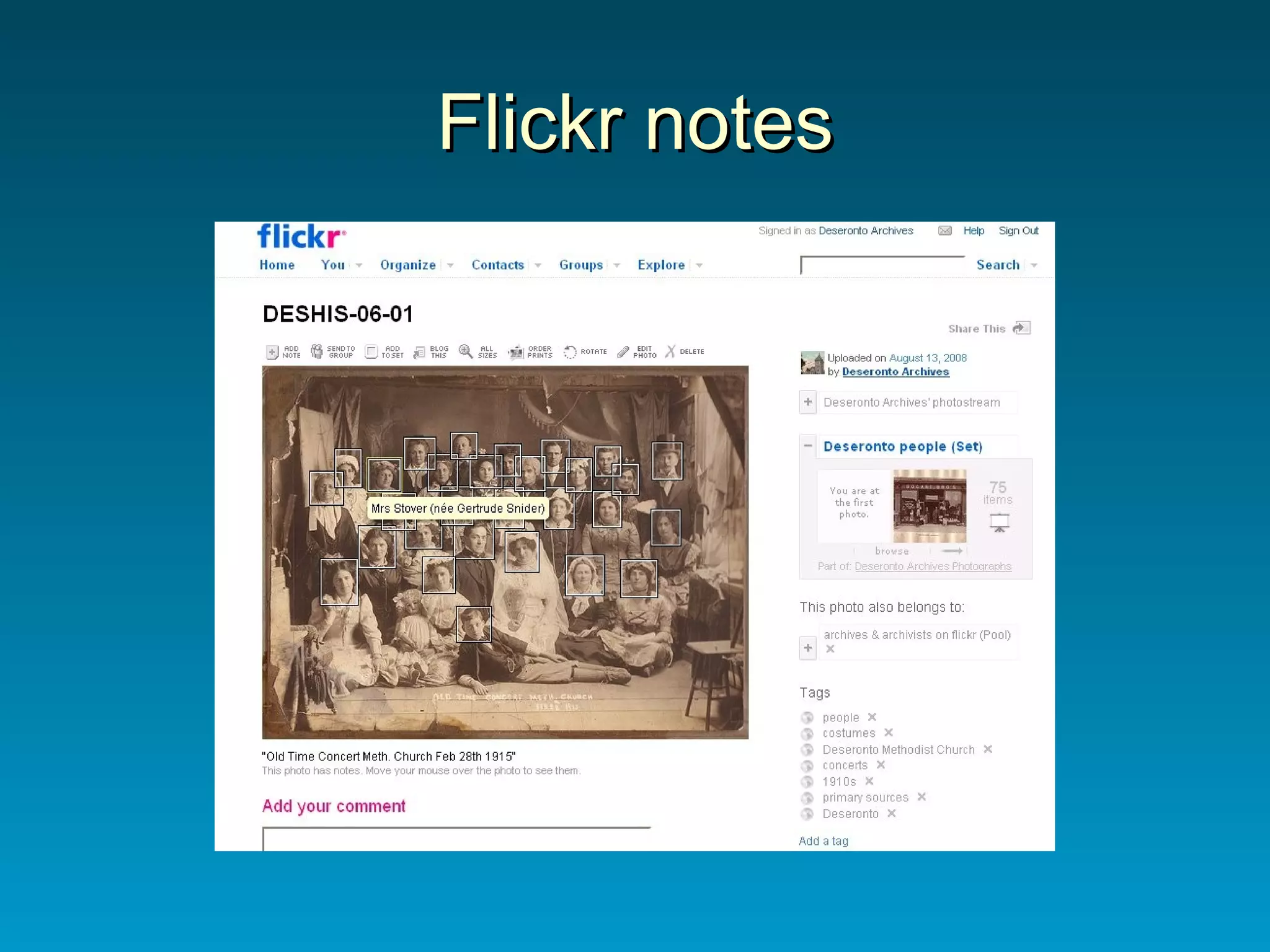Flickr notes 