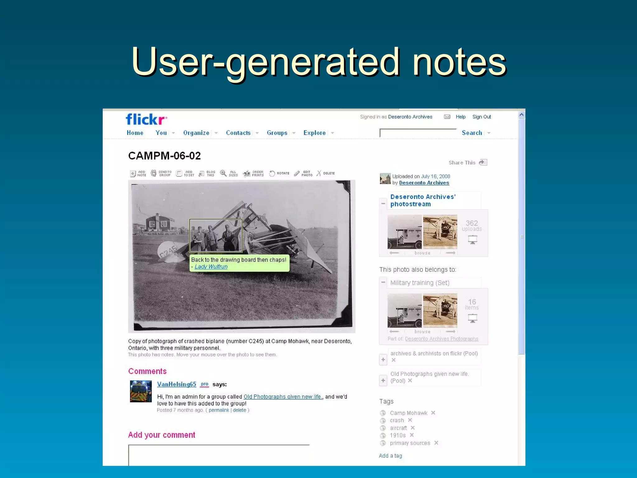 User-generated notes 
