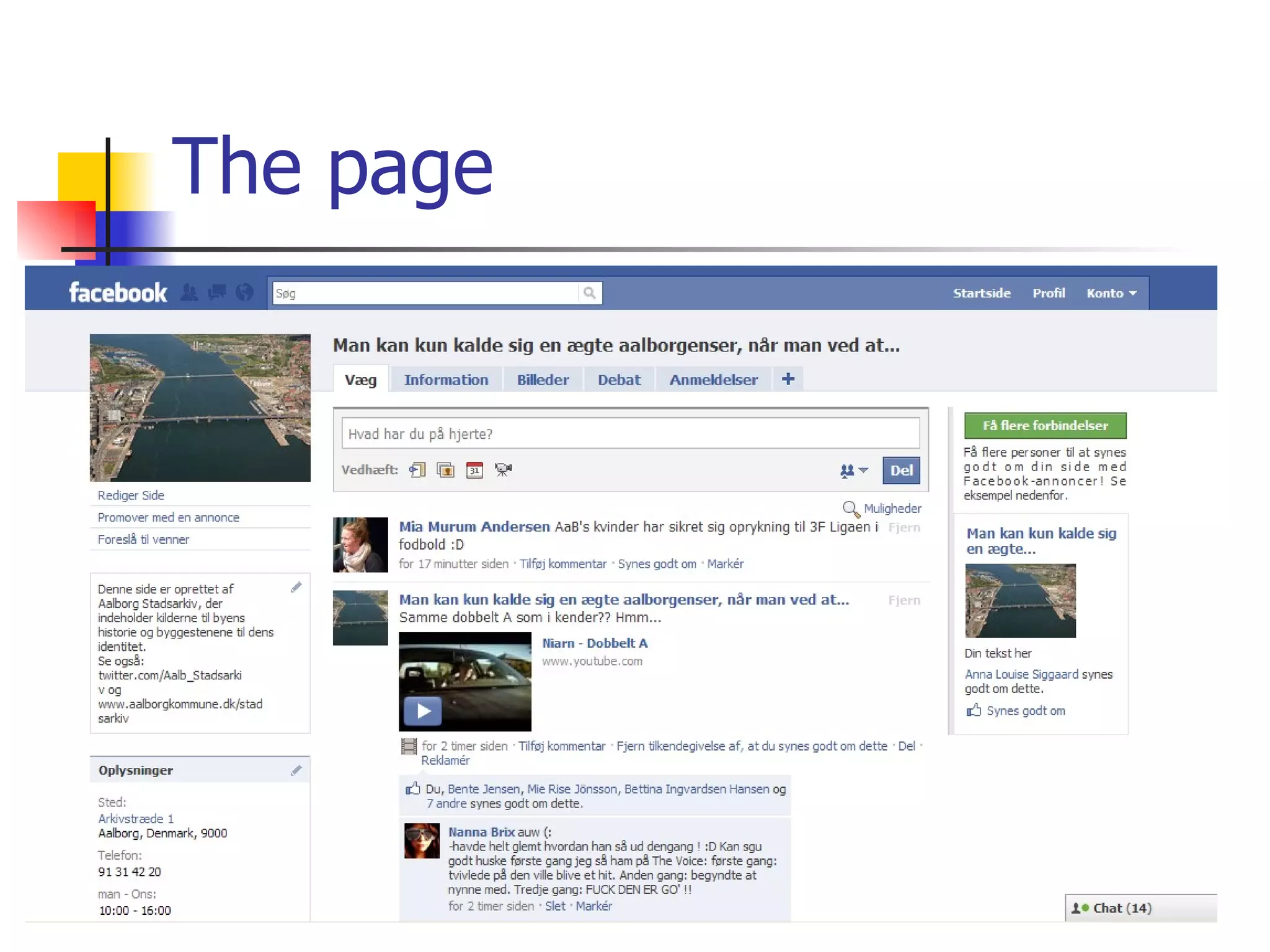 The page