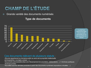 Variables en terme de niveau de traitement des documents (mode image, mode texte/OCR, accompagnement éditorial, expositions virtuelles, annotations collaboratives …)Les sites d’archives sont cependant nettement plus homogènes en termes de types de documents et de traitement des contenus que les bibliothèques numériques3