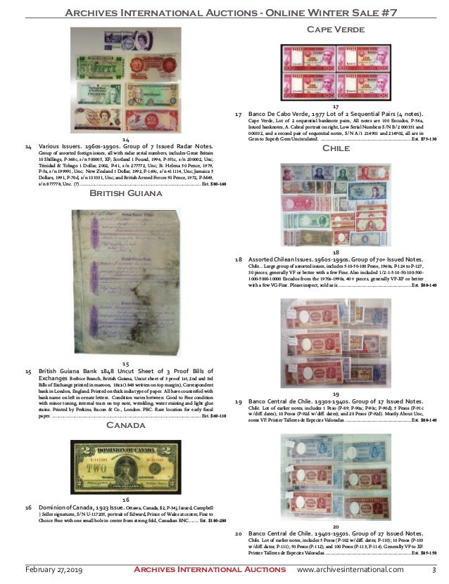 Archives International Auctions Sale 7 February 27 19