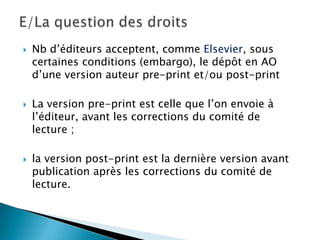 Simple référence bibliographique (notice) en attendant le dépôt du full textD/Les moissonneurs et répertoiresd’AODes moteurs de recherche comme Google Scholar ou Scirus moissonnent les archives ouvertes.