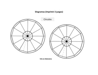 Diagramas (Imprimir 2 juegos)
9.8 cm Diámetro
Círculos
 