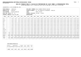 DIRECCION REGIONAL SECTORIAL DE EDUCACION - TACNA                                                                                                                                                               Página:        9
Ruc :20325722941
                                          HOJA DE TRABAJO PARA EL CALCULO DE PREPARACION DE CLASE SOBRE LA REMUNERACION TOTAL
                                                          CALCULO REALIZADO AL 30 %; Y AJUSTES DEL 16% A LOS D.U.090-1996, D.U.073-1997, D.U.011-1999

LIQUIDACION AL 31 DE DICIEMBRE DEL 2011

CODIGO MODULAR          : 1000411012                                         APELLIDOS Y NOMBRES: VALLE CUADROS PATRICIA ISOLINA
NUMERO DE DNI           : 00411012                                           CENTRO DE TRABAJO      : IE. 232 VIRGEN DE LAS MERCEDES - POCOLLAY
TIPO SERVIDOR           : Docente Nombrado                                   CARGO                  : PROF. DE AULA
NIVEL MAG. ACTUAL: III - 30                                                  PERIODO A ANALIZAR : 02/1991 - 12/2011
EXPEDIEN. PROCESO: Proceso N§ 2688                                           OBSERVACIONES          :

   Meses     1991       1992       1993         1994     1995      1996       1997      1998     1999     2000     2001     2002     2003     2004     2005     2006     2007     2008     2009     2010      2011        Total



Enero                    12.38      49.57        70.57    141.67    141.67     189.13   244.19   244.19   308.05   308.05   323.03   323.03   353.03   393.03   423.03   451.38   451.38   451.38   451.38     451.38     5,781.52

Febrero                  12.38      49.57        70.57    141.67    141.67     189.13   244.19   244.19   308.05   308.05   323.03   323.03   353.03   393.03   423.03   451.38   451.38   451.38   451.38     451.38     5,781.52

Marzo                    12.38      49.57        70.57    141.67    141.67     189.13   244.19   244.19   308.05   308.05   323.03   323.03   353.03   393.03   423.03   451.38   451.38   451.38   451.38     451.38     5,781.52

Abril                    12.38      49.57       102.37    141.67    141.67     189.13   244.19   308.05   308.05   308.05   323.03   323.03   353.03   393.03   423.03   451.38   451.38   451.38   451.38     451.38     5,877.18

Mayo                     12.38      70.57       102.37    141.67    141.67     189.13   244.19   308.05   308.05   308.05   323.03   353.03   379.53   414.03   437.73   451.38   451.38   451.38   451.38     451.38     5,990.38

Junio                    12.38      70.57       102.37    141.67    141.67     189.13   244.19   308.05   308.05   308.05   323.03   353.03   379.53   414.03   437.73   451.38   451.38   451.38   451.38     451.38     5,990.38

Julio                    12.38      70.57       102.37    141.67    141.67     189.13   244.19   308.05   308.05   308.05   323.03   353.03   379.53   414.03   437.73   451.38   451.38   451.38   451.38     451.38     5,990.38

Agosto                   30.38      70.57       102.37    141.67    141.67     244.19   244.19   308.05   308.05   308.05   323.03   353.03   393.03   423.03   437.73   451.38   451.38   451.38   451.38     451.38     6,085.94

Setiembre                30.38      70.57       102.37    141.67    141.67     244.19   244.19   308.05   308.05   323.03   323.03   353.03   393.03   423.03   451.38   451.38   451.38   451.38   451.38     451.38     6,114.57

Octubre                  30.38      70.57       141.67    141.67    141.67     244.19   244.19   308.05   308.05   323.03   323.03   353.03   393.03   423.03   451.38   451.38   451.38   451.38   451.38     451.38     6,153.87

Noviembre       5.18     30.38      70.57       141.67    141.67   189.13      244.19   244.19   308.05   308.05   323.03   323.03   353.03   393.03   423.03   451.38   451.38   451.38   451.38   451.38     451.38     6,206.51

Diciembre       5.18     30.38      70.57       141.67    141.67   189.13      244.19   244.19   308.05   308.05   323.03   323.03   353.03   393.03   423.03   451.38   451.38   451.38   451.38   451.38     451.38     6,206.51

Usuario        10.36    238.56    762.84 1,250.94 1,700.04 1,794.96 2,544.86 2,930.28 3,505.02 3,696.60 3,756.52 3,876.36 4,116.36 4,515.86 4,929.36 5,248.56 5,416.56 5,416.56 5,416.56 5,416.56            5,416.56 71,960.28

Essalud         0.93     21.47      68.66       112.58    153.00   161.55      229.04   263.73   315.45   332.69   338.09   348.87   348.87   348.87   348.87   348.87   348.87   348.87   348.87   348.87     348.87     5,531.40

TOTAL          11.29    260.03    831.50 1,363.52 1,853.04 1,956.51 2,773.90 3,194.01 3,820.47 4,029.29 4,094.61 4,225.23 4,465.23 4,864.73 5,278.23 5,597.43 5,765.43 5,765.43 5,765.43 5,765.43            5,765.43 77,491.68




            COSTO MENSUAL PERIODO 2012

            Prepa. de          Ajuste del 16%            Importe    Total     Aporte    Costo
            Clase 30% DU.090-96 DU.073-97 DU.011-99      Pagado    Usuario    Essalud   Total



             390.50      26.24      30.44       35.31     31.12    451.38      40.62    492.00
 