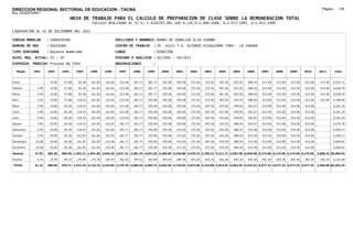 DIRECCION REGIONAL SECTORIAL DE EDUCACION - TACNA                                                                                                                                                    Página:      135
Ruc :20325722941
                                     HOJA DE TRABAJO PARA EL CALCULO DE PREPARACION DE CLASE SOBRE LA REMUNERACION TOTAL
                                                 CALCULO REALIZADO AL 35 %; Y AJUSTES DEL 16% A LOS D.U.090-1996, D.U.073-1997, D.U.011-1999

LIQUIDACION AL 31 DE DICIEMBRE DEL 2011

CODIGO MODULAR       : 1000429360                                 APELLIDOS Y NOMBRES: RAMOS DE ZEBALLOS ELSA IVONNE
NUMERO DE DNI        : 00429360                                   CENTRO DE TRABAJO      : IE. 42211 T.A. ALFONSO EYZAGUIRRE TARA - LA YARADA
TIPO SERVIDOR        : Docente Nombrado                           CARGO                  : DIRECTOR
NIVEL MAG. ACTUAL: IV - 24                                        PERIODO A ANALIZAR : 02/1991 - 04/2011
EXPEDIEN. PROCESO: Proceso N§ 5564                                OBSERVACIONES          :

   Meses    1991     1992     1993     1994     1995     1996      1997      1998     1999     2000     2001     2002     2003     2004     2005     2006     2007     2008     2009     2010      2011        Total



Enero                 14.85    57.88    82.38   161.83   161.83     215.48   281.77   281.77   355.08   355.08   372.56   372.56   407.56   453.59   488.59   514.58   514.58   514.58   514.58     514.58     6,635.71

Febrero       2.99    14.85    57.88    82.38   161.83   161.83     215.48   281.77   281.77   355.08   355.08   372.56   372.56   407.56   453.59   488.59   514.58   514.58   514.58   514.58     514.58     6,638.70

Marzo         2.99    14.85    57.88    82.38   161.83   161.83     215.48   281.77   281.77   355.08   355.08   372.56   372.56   407.56   453.59   488.59   514.58   514.58   514.58   514.58     514.58     6,638.70

Abril         2.99    14.85    57.88   118.43   161.83   161.83     215.48   281.77   355.08   355.08   355.08   372.56   372.56   407.56   453.59   488.59   514.58   514.58   514.58   514.58     514.58     6,748.06

Mayo          2.99    14.85    82.38   118.43   161.83   161.83     215.48   281.77   355.08   355.08   355.08   372.56   407.56   437.84   478.09   502.07   514.58   514.58   514.58   514.58                6,361.24

Junio         2.99    14.85    82.38   118.43   161.83   161.83     215.48   281.77   355.08   355.08   355.08   372.56   407.56   437.84   478.09   502.07   514.58   514.58   514.58   514.58                6,361.24

Julio         2.99    14.85    82.38   118.43   161.83   161.83     215.48   281.77   355.08   355.08   355.08   372.56   407.56   437.84   478.09   502.07   514.58   514.58   514.58   514.58                6,361.24

Agosto        2.99    35.85    82.38   118.43   161.83   161.83     281.77   281.77   355.08   355.08   355.08   372.56   407.56   453.59   488.59   502.07   514.58   514.58   514.58   514.58                6,474.78

Setiembre     2.99    35.85    82.38   118.43   161.83   161.83     281.77   281.77   355.08   355.08   372.56   372.56   407.56   453.59   488.59   514.58   514.58   514.58   514.58   514.58                6,504.77

Octubre       2.99    35.85    82.38   161.83   161.83   161.83     281.77   281.77   355.08   355.08   372.56   372.56   407.56   453.59   488.59   514.58   514.58   514.58   514.58   514.58                6,548.17

Noviembre    10.08    35.85    82.38   161.83   161.83   215.48     281.77   281.77   355.08   355.08   372.56   372.56   407.56   453.59   488.59   514.58   514.58   514.58   514.58   514.58                6,608.91

Diciembre    10.08    35.85    82.38   161.83   161.83   215.48     281.77   281.77   355.08   355.08   372.56   372.56   407.56   453.59   488.59   514.58   514.58   514.58   514.58   514.58                6,608.91

Usuario      47.07   283.20   890.56 1,443.21 1,941.96 2,049.26 2,917.21 3,381.24 4,041.03 4,260.96 4,330.88 4,470.72 4,750.72 5,211.71 5,691.58 6,020.96 6,174.96 6,174.96 6,174.96 6,174.96     2,058.32 78,490.43

Essalud       4.24    25.49    80.15   129.89   174.78   184.43     262.55   304.31   363.69   383.49   389.78   402.36   402.36   402.36   402.36   402.36   402.36   402.36   402.36   402.36     402.36     6,101.80

TOTAL        51.31   308.69   970.71 1,573.10 2,116.74 2,233.69 3,179.76 3,685.55 4,404.72 4,644.45 4,720.66 4,873.08 5,153.08 5,614.07 6,093.94 6,423.32 6,577.32 6,577.32 6,577.32 6,577.32     2,460.68 84,592.23
 
